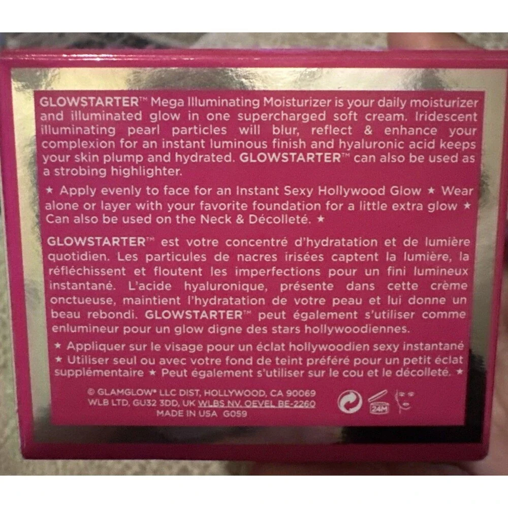 NIB GlamGlow Glowstarter Mega Illuminating Moisturizer Nude Glow 1.7oz 50ml 👀👀